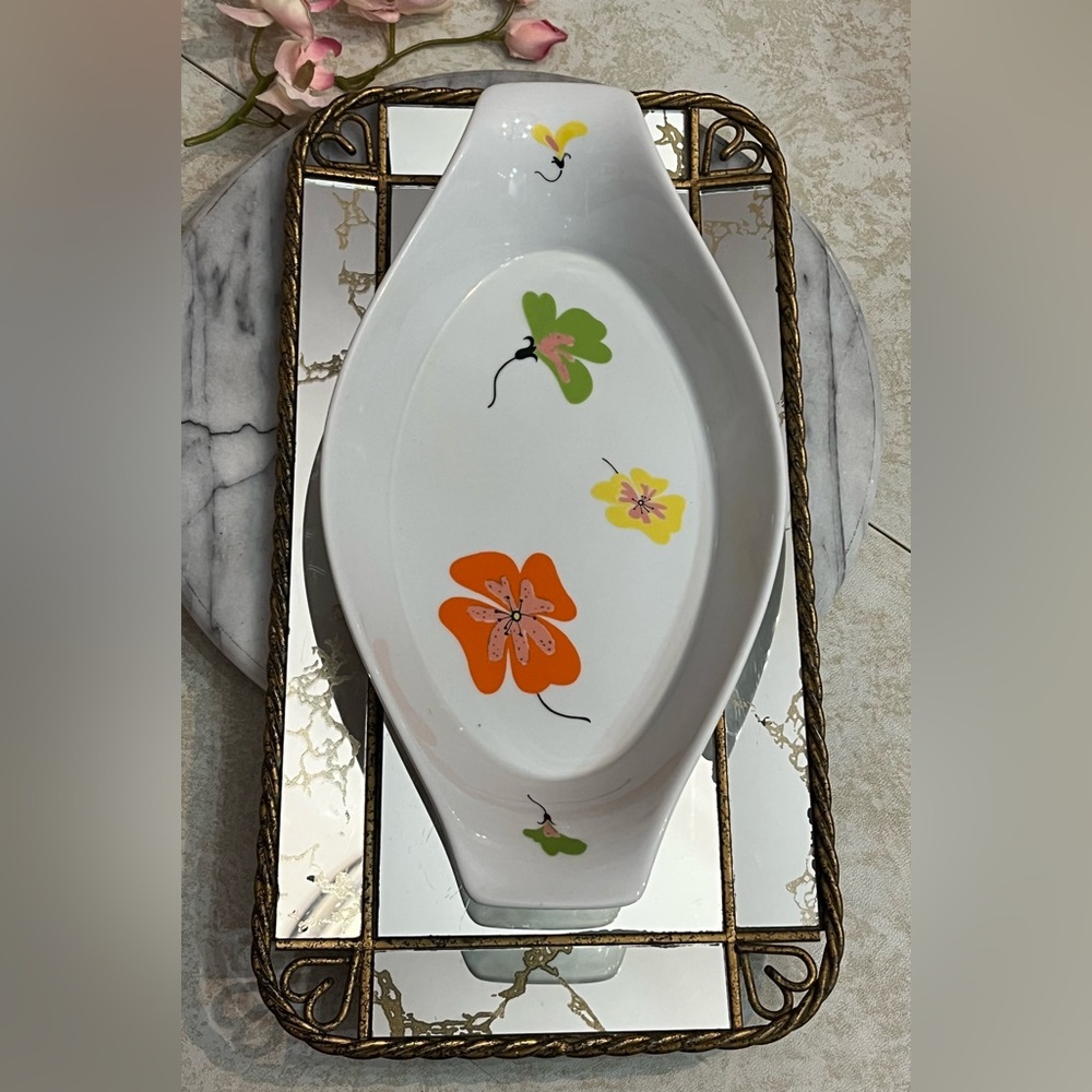 Vintage Georges Briard Oriental Poppy Au Gratin Ovenware Baking Dish, MCM